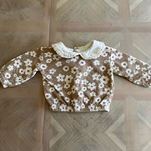 Greyson Collective Boho Floral Collared Sweater Sz 12 M